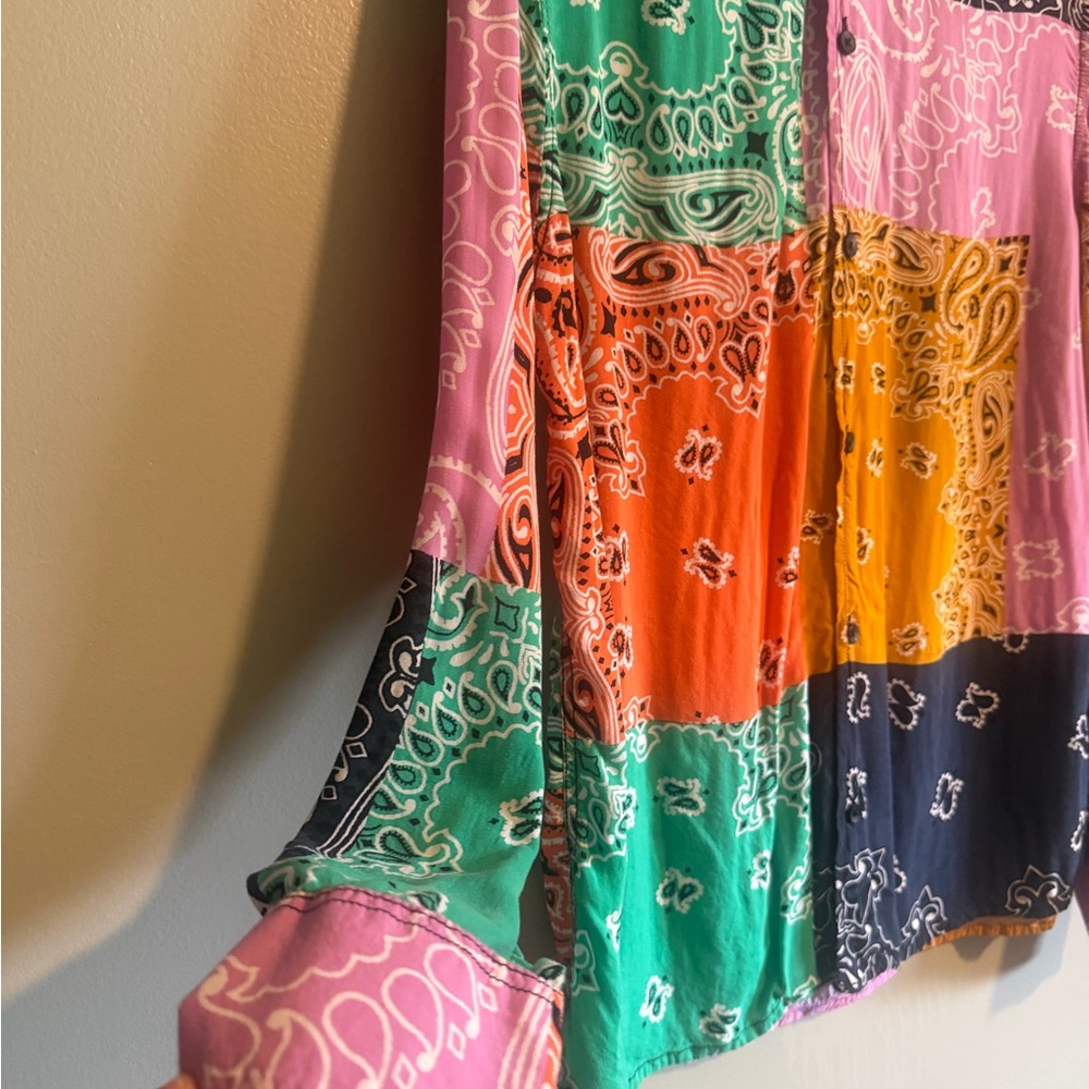 Sun + Stone Multicolor Patchwork Paisley Bandana … - image 5